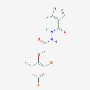 molecular formula C15H14Br2N2O4 B322026 N'-[(2,4-dibromo-6-methylphenoxy)acetyl]-2-methyl-3-furohydrazide 