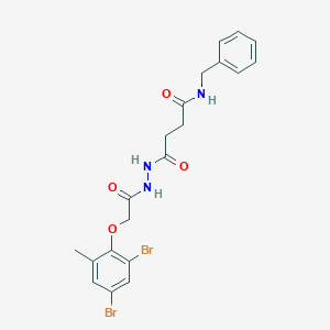 molecular formula C20H21Br2N3O4 B322027 N-benzyl-4-{2-[(2,4-dibromo-6-methylphenoxy)acetyl]hydrazino}-4-oxobutanamide 