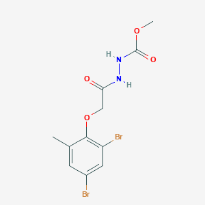 molecular formula C11H12Br2N2O4 B322028 Methyl 2-[(2,4-dibromo-6-methylphenoxy)acetyl]hydrazinecarboxylate 