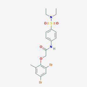 molecular formula C19H22Br2N2O4S B322031 2-(2,4-dibromo-6-methylphenoxy)-N-[4-(diethylsulfamoyl)phenyl]acetamide 