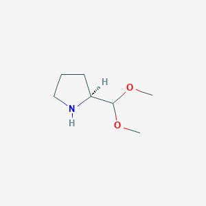 molecular formula C7H15NO2 B3220311 Pyrrolidine, 2-(dimethoxymethyl)-, (2S)- CAS No. 119548-04-8