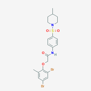 2-(2,4-dibromo-6-methylphenoxy)-N-{4-[(4-methyl-1-piperidinyl)sulfonyl]phenyl}acetamide