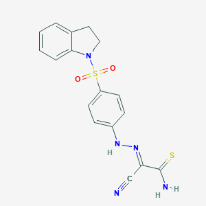 molecular formula C17H15N5O2S2 B322040 2-cyano-2-{[4-(2,3-dihydro-1H-indol-1-ylsulfonyl)phenyl]hydrazono}ethanethioamide 