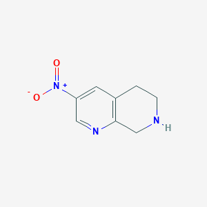 molecular formula C8H9N3O2 B3220417 3-Nitro-5,6,7,8-tetrahydro-1,7-naphthyridine CAS No. 1196154-83-2