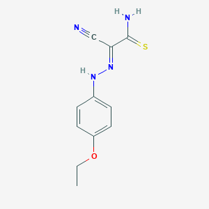 molecular formula C11H12N4OS B322042 2-Cyano-2-[(4-ethoxyphenyl)hydrazono]ethanethioamide 