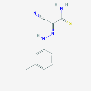 molecular formula C11H12N4S B322043 2-Cyano-2-[(3,4-dimethylphenyl)hydrazono]ethanethioamide 