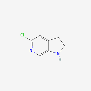 molecular formula C7H7ClN2 B3220432 5-Chloro-2,3-dihydro-1H-pyrrolo[2,3-C]pyridine CAS No. 1196155-89-1