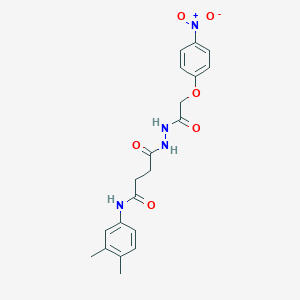 molecular formula C20H22N4O6 B322044 N-(3,4-dimethylphenyl)-4-[2-({4-nitrophenoxy}acetyl)hydrazino]-4-oxobutanamide 