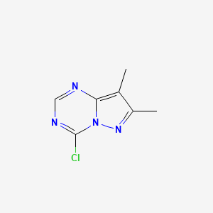 molecular formula C7H7ClN4 B3220445 4-Chloro-7,8-dimethylpyrazolo[1,5-A][1,3,5]triazine CAS No. 1196157-11-5