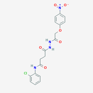 molecular formula C18H17ClN4O6 B322045 N-(2-chlorophenyl)-4-[2-({4-nitrophenoxy}acetyl)hydrazino]-4-oxobutanamide 