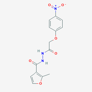 molecular formula C14H13N3O6 B322046 N'-({4-nitrophenoxy}acetyl)-2-methyl-3-furohydrazide 