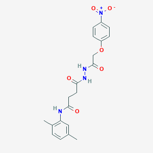 molecular formula C20H22N4O6 B322047 N-(2,5-dimethylphenyl)-4-[2-({4-nitrophenoxy}acetyl)hydrazino]-4-oxobutanamide 