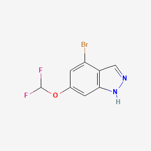 molecular formula C8H5BrF2N2O B3220486 1H-Indazole, 4-bromo-6-(difluoromethoxy)- CAS No. 1196875-83-8