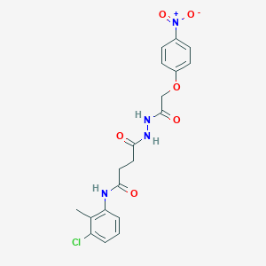 N-(3-chloro-2-methylphenyl)-4-[2-({4-nitrophenoxy}acetyl)hydrazino]-4-oxobutanamide