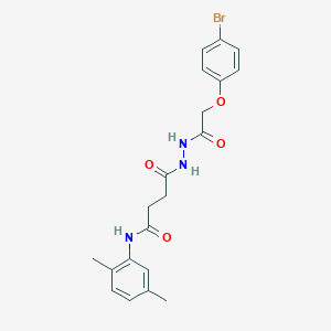 molecular formula C20H22BrN3O4 B322051 4-{2-[(4-bromophenoxy)acetyl]hydrazino}-N-(2,5-dimethylphenyl)-4-oxobutanamide 