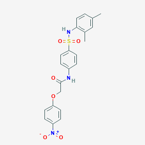 molecular formula C22H21N3O6S B322055 N-{4-[(2,4-dimethylanilino)sulfonyl]phenyl}-2-{4-nitrophenoxy}acetamide 