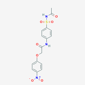 molecular formula C16H15N3O7S B322056 N-[4-(acetylsulfamoyl)phenyl]-2-(4-nitrophenoxy)acetamide 