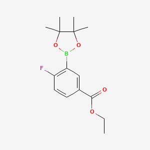 molecular formula C15H20BFO4 B3220576 Ethyl 4-fluoro-3-(4,4,5,5-tetramethyl-1,3,2-dioxaborolan-2-yl)benzoate CAS No. 1198615-85-8