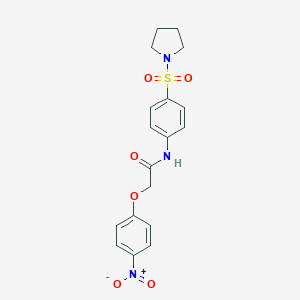 molecular formula C18H19N3O6S B322060 2-(4-nitrophenoxy)-N-[4-(pyrrolidin-1-ylsulfonyl)phenyl]acetamide 