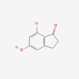 molecular formula C9H7BrO2 B3220623 7-Bromo-5-hydroxy-1-indanone CAS No. 1199783-02-2