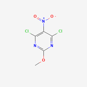 molecular formula C5H3Cl2N3O3 B3220628 4,6-Dichloro-2-methoxy-5-nitro-pyrimidine CAS No. 1200-96-0