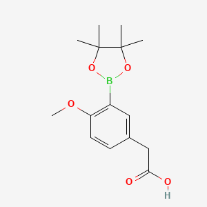 molecular formula C15H21BO5 B3220636 5-(Carboxymethyl)-2-methoxyphenylboronic acid pinacol ester CAS No. 1200443-26-0