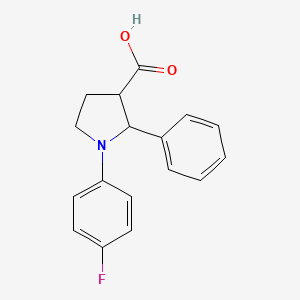 molecular formula C17H16FNO2 B3220683 1-(4-Fluorophenyl)-2-phenylpyrrolidine-3-carboxylic acid CAS No. 1201784-91-9