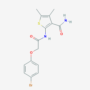 molecular formula C15H15BrN2O3S B322070 2-{[(4-Bromophenoxy)acetyl]amino}-4,5-dimethylthiophene-3-carboxamide 