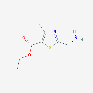 molecular formula C8H12N2O2S B3220756 Ethyl 2-(aminomethyl)-4-methyl-1,3-thiazole-5-carboxylate CAS No. 120237-87-8