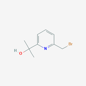 molecular formula C9H12BrNO B3220764 2-[6-(Bromomethyl)-2-pyridyl]-2-propanol CAS No. 1202402-53-6