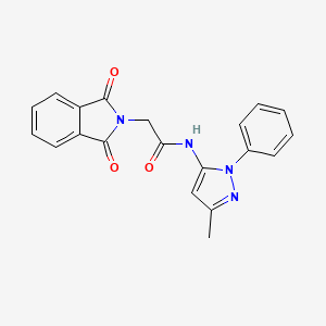 molecular formula C20H16N4O3 B3220823 2-(1,3-dioxoisoindolin-2-yl)-N-(3-methyl-1-phenyl-1H-pyrazol-5-yl)acetamide CAS No. 1203153-98-3