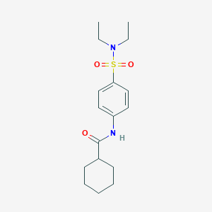 molecular formula C17H26N2O3S B322086 N-{4-[(diethylamino)sulfonyl]phenyl}cyclohexanecarboxamide 