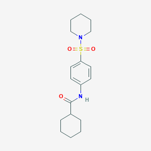 molecular formula C18H26N2O3S B322087 N-[4-(piperidin-1-ylsulfonyl)phenyl]cyclohexanecarboxamide 