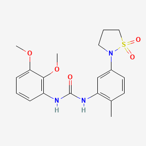 molecular formula C19H23N3O5S B3220889 1-(2,3-Dimethoxyphenyl)-3-(5-(1,1-dioxidoisothiazolidin-2-yl)-2-methylphenyl)urea CAS No. 1203290-98-5