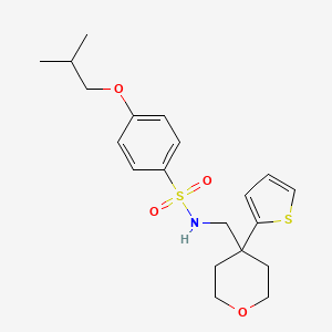 4-isobutoxy-N-((4-(thiophen-2-yl)tetrahydro-2H-pyran-4-yl)methyl)benzenesulfonamide