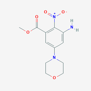 molecular formula C12H15N3O5 B3220925 Methyl 3-amino-5-morpholino-2-nitrobenzoate CAS No. 1203486-58-1