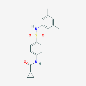 molecular formula C18H20N2O3S B322093 N-{4-[(3,5-dimethylanilino)sulfonyl]phenyl}cyclopropanecarboxamide 