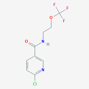 molecular formula C9H8ClF3N2O2 B3221036 6-Chloro-N-[2-(trifluoromethoxy)ethyl]nicotinamide CAS No. 1204234-62-7