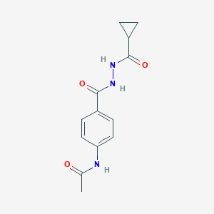 molecular formula C13H15N3O3 B322107 N-(4-{[2-(cyclopropylcarbonyl)hydrazino]carbonyl}phenyl)acetamide 