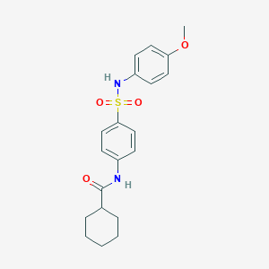 molecular formula C20H24N2O4S B322113 N-{4-[(4-methoxyanilino)sulfonyl]phenyl}cyclohexanecarboxamide 
