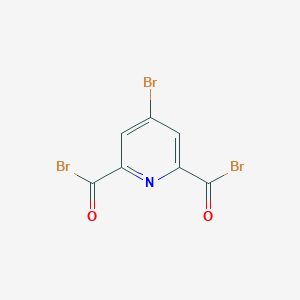 molecular formula C7H2Br3NO2 B3221142 2,6-Pyridinedicarbonyl dibromide, 4-bromo- CAS No. 120491-93-2