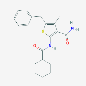 molecular formula C20H24N2O2S B322115 5-Benzyl-2-[(cyclohexylcarbonyl)amino]-4-methylthiophene-3-carboxamide 
