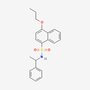 molecular formula C21H23NO3S B3221169 N-(1-phenylethyl)-4-propoxynaphthalene-1-sulfonamide CAS No. 1206113-82-7