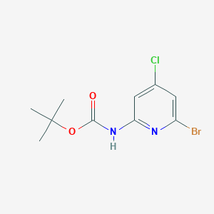 molecular formula C10H12BrClN2O2 B3221177 tert-Butyl (6-bromo-4-chloropyridin-2-yl)carbamate CAS No. 1206247-91-7