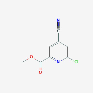 molecular formula C8H5ClN2O2 B3221180 2-Pyridinecarboxylic acid, 6-chloro-4-cyano-, methyl ester CAS No. 1206248-48-7