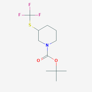 molecular formula C11H18F3NO2S B3221217 3-Trifluoromethylsulfanyl-piperidine-1-carboxylic acid tert-butyl ester CAS No. 1206523-93-4