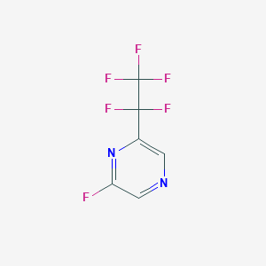 molecular formula C6H2F6N2 B3221224 2-Fluoro-6-pentafluoroethyl-pyrazine CAS No. 1206524-08-4