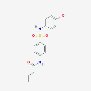 molecular formula C17H20N2O4S B322125 N-{4-[(4-methoxyanilino)sulfonyl]phenyl}butanamide 