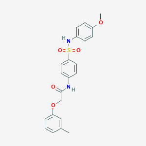 molecular formula C22H22N2O5S B322127 N-{4-[(4-methoxyanilino)sulfonyl]phenyl}-2-(3-methylphenoxy)acetamide 