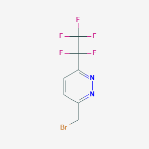 molecular formula C7H4BrF5N2 B3221272 3-Bromomethyl-6-pentafluoroethyl-pyridazine CAS No. 1206524-43-7